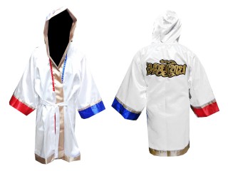 Kanong Muay Thai Fight Robe : Vit/Röd/Blå